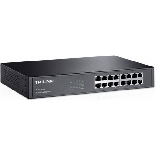 Коммутатор TP-LINK TL-SG1016D 1000 Мбит/сек, 100 Мбит/сек, 16 port, таблица МАС 8000