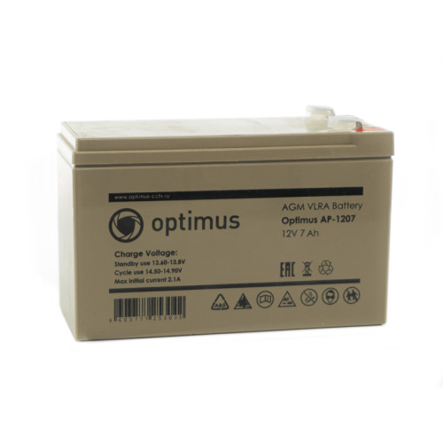 Аккумулятор 12В/7Аh OPTIMUS AP-1207