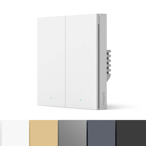 Выключатель двухклавишный без нейтрали | Aqara Smart Wall Switch H1 EU (No Neutral, Double Rocker)