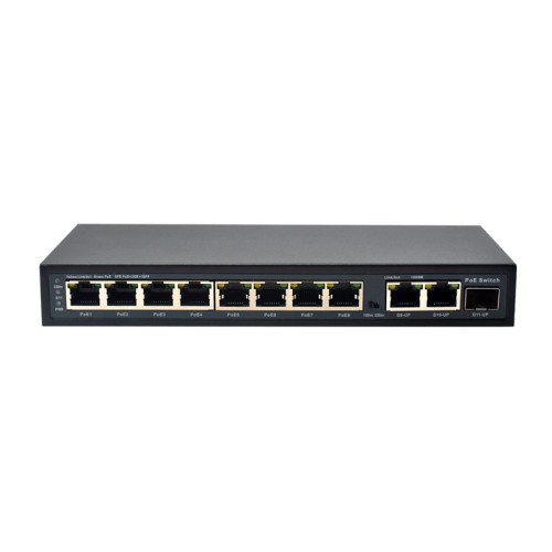 PoE Коммутатор Optimus U1E-8F/2G/1S 8 портов 10/100Mbps RJ-45, PoE +2 порта Uplink, 1 Гбит/с RJ-45 +