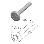 ALUTECH Ролик ходовой R-130-12-G, оцинков. диаметр 12мм, длина 130мм, Trend, Classic, Prestige