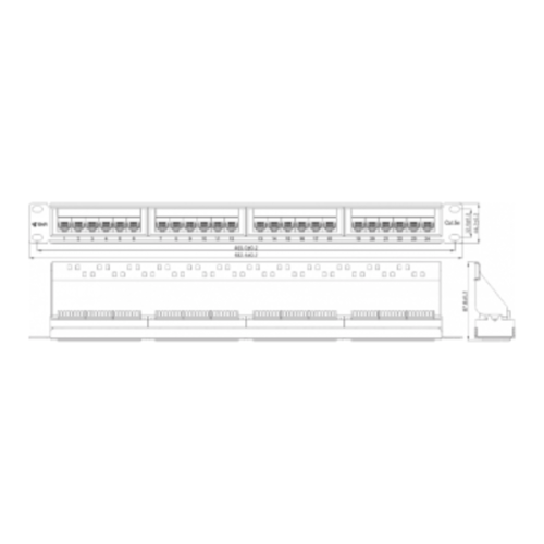 Коммутационная панель SNR,19" неэкранированная,1U, 24 порта,cat.5e, горизонтальная заделка