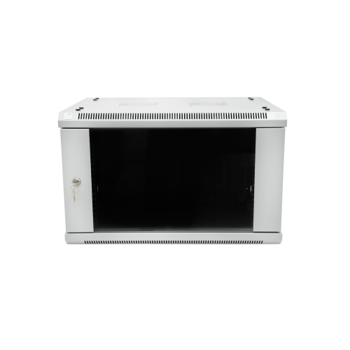 Шкаф телекоммуникационный настенный 19" 12U 600х450х635мм, дверь стекло, бок.вдери SNR-TWC-12-SF-R-G
