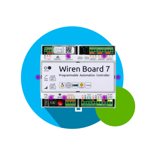 Контроллер для автоматизации Wiren Board 8 Память и исполнение: 2 Гбайт RAM, 16 Гбайт eMMC (от −40