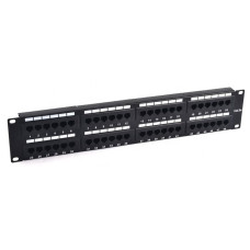Патч-панель 19", 2U, неэкранированная, Cat. 5E, 48 порта, черная
